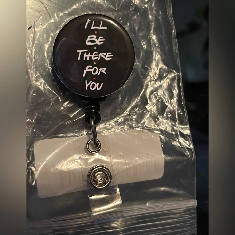 Black Retractable Badge Reel with Motivational Text